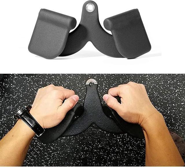 Alt view image 3 of 5 - Febos Double D Handle Cable Attachments, V Bar Tricep Pull Down Exercise Handles Gym Equipments, Double Close Grip Row Handles with Rubber Handgrips