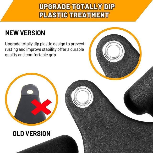 Alt view image 4 of 5 - Febos Double D Handle Cable Attachments, V Bar Tricep Pull Down Exercise Handles Gym Equipments, Double Close Grip Row Handles with Rubber Handgrips