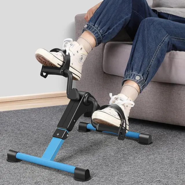 Alt view image 4 of 7 - Folding Pedal Exerciser Mini Exercise Bike Portable Peddler Under Desk Bike with LCD Display for Arms and Legs Workout