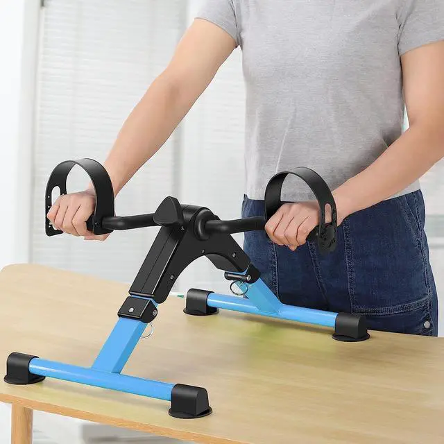 Alt view image 5 of 7 - Folding Pedal Exerciser Mini Exercise Bike Portable Peddler Under Desk Bike with LCD Display for Arms and Legs Workout