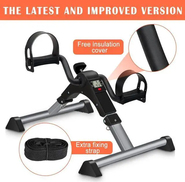 Alt view image 2 of 7 - GOREDI Under Desk Bike Pedal Exerciser, Upper & Lower Peddler Exerciser for Seniors with LCD Display, Fitness Folding Exerciser Peddler for Arm & Leg Workout