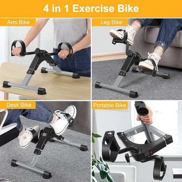 Alt view image 6 of 7 - Under Desk Bike Pedal Exerciser Mini Bike for Leg/Arm Bike Foldable Peddler with LCD Display for Home/Office
