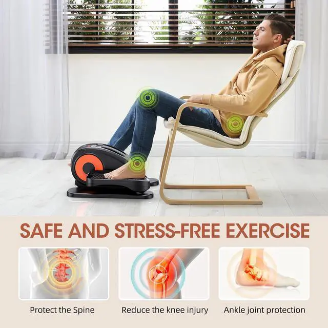 Alt view image 5 of 7 - GUGTTR Under Desk Elliptical, Electric Seated Pedal Exerciser, Quiet & Compact Mini Ellipse Leg Exerciser with Display Monitor, Remote Control and 12 Adjustable Speeds, Elliptical Machine for Home
