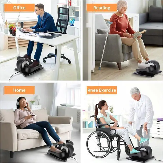 Alt view image 6 of 6 - AODI Under Desk Elliptical Machine with Remote Control and Display Monitor, Seated Pedal Exerciser for Seniors Adults & Teens, Mini Compact & Quiet Portable Elliptical Pedal for Home and Office Use