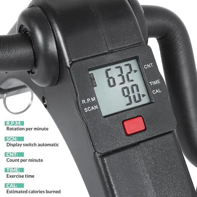 Alt view image 2 of 7 - VIVIJASON Pedal Exerciser - Folding Portable Exercise Peddler - Under Desk Mini Exercise Bike for Arm/Leg Workout - Adjustable Fitness Rehab Equipment for Elderly Seniors with LCD Display