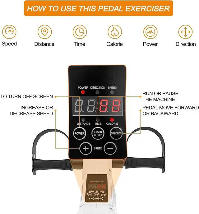 Alt view image 6 of 6 - TODO Under Desk Bike Pedal Exerciser, Motorized Mini Exercise Bikes, Peddler Exerciser for Arm Leg Physical Therapy and Seniors Rehab