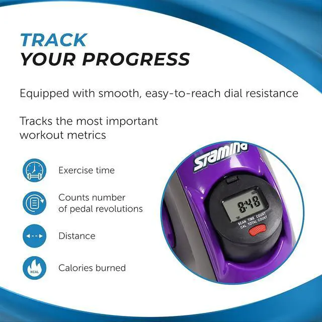 Alt view image 6 of 7 - Stamina Exercise Bike with Smooth Pedal System