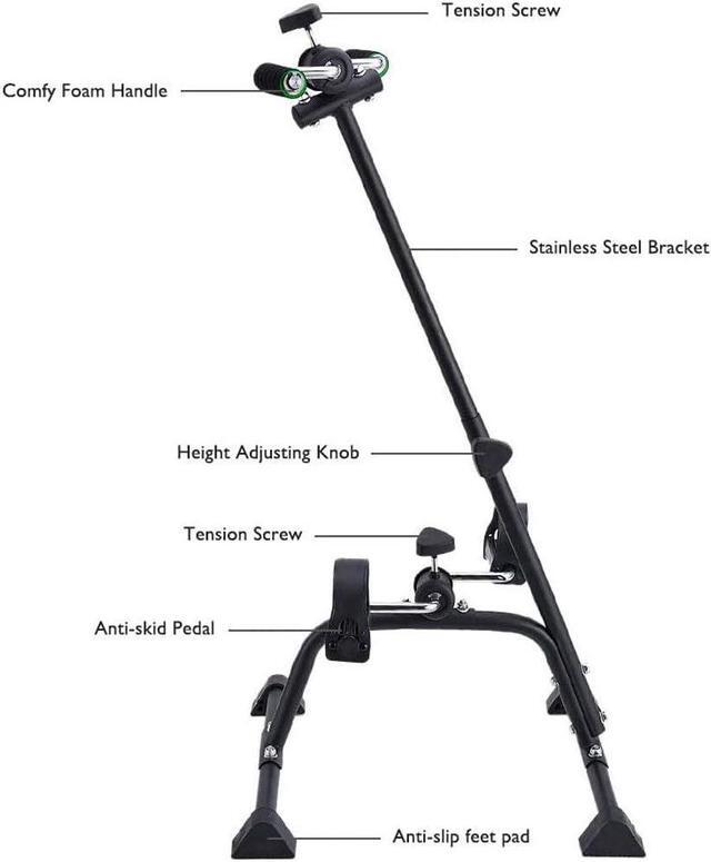 Alt view image 3 of 7 - Pedal Exerciser Bike Hand Arm Leg and Knee Peddler Adjustable Fitness Equipment for Seniors, Elderly Home Pedal Exercise Bike for Total Body, with Gift Box