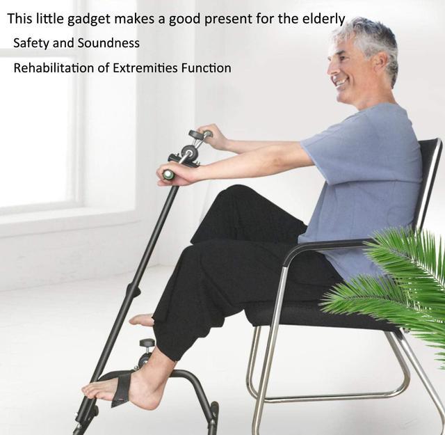 Alt view image 7 of 7 - Pedal Exerciser Bike Hand Arm Leg and Knee Peddler Adjustable Fitness Equipment for Seniors, Elderly Home Pedal Exercise Bike for Total Body, with Gift Box
