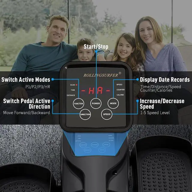Alt view image 4 of 7 - Under Desk Elliptical Machine, Adjustable Speeds Elliptical Trainer with Remote Control, Seated Pedal Exerciser, Portable Leg Exerciser for Teens Seniors and Adults
