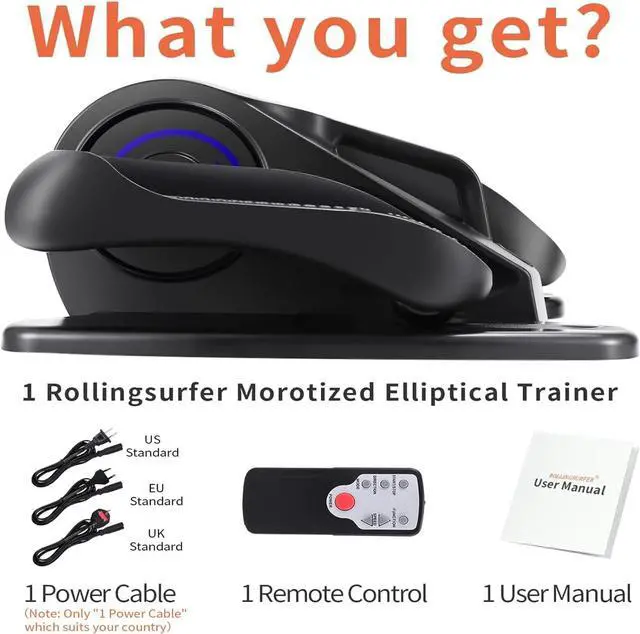 Alt view image 7 of 7 - Under Desk Elliptical Machine, Adjustable Speeds Elliptical Trainer with Remote Control, Seated Pedal Exerciser, Portable Leg Exerciser for Teens Seniors and Adults