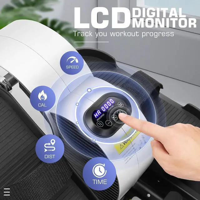 Alt view image 4 of 7 - Under Desk Elliptical, Electric Seated Foot Pedal Exerciser with Fitness APP, Mini Elliptical for Home, LCD Display Monitor, Remote Control, Leg Exerciser for Seniors (Training Silver)