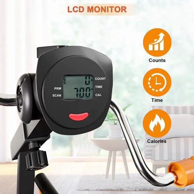 Alt view image 4 of 6 - Dskeuzeew Pedal Exerciser Bike Hand Arm Leg and Knee Peddler, Arm Leg Knee Physical Therapy Exercise Bike, Adjustable Fitness Recovery Equipment for Seniors Total Body with Monitor