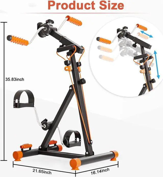 Alt view image 5 of 6 - Dskeuzeew Pedal Exerciser Bike Hand Arm Leg and Knee Peddler, Arm Leg Knee Physical Therapy Exercise Bike, Adjustable Fitness Recovery Equipment for Seniors Total Body with Monitor
