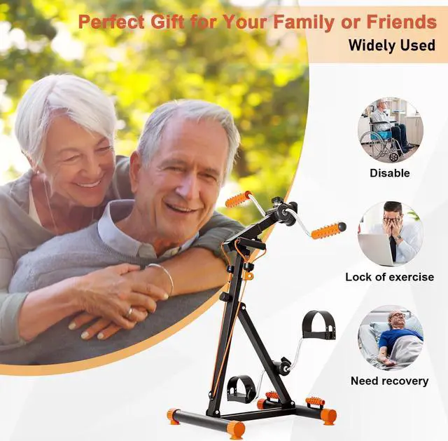 Alt view image 6 of 6 - Dskeuzeew Pedal Exerciser Bike Hand Arm Leg and Knee Peddler, Arm Leg Knee Physical Therapy Exercise Bike, Adjustable Fitness Recovery Equipment for Seniors Total Body with Monitor