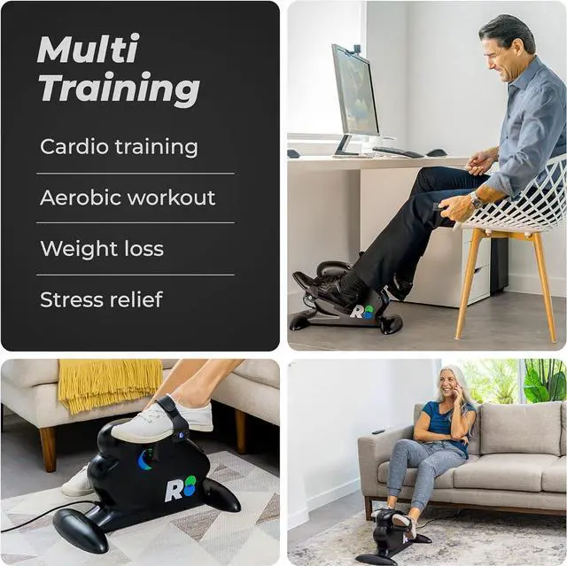 Alt view image 7 of 7 - REATHLETE CYCLO: Under-Desk Bike/Pedal Exerciser | Desk Bike for Leg and Arm Exercises | Pedal Exerciser for Cardio Training, Fitness, & Rehabilitation | All-Digital, Light & Quiet Under-Desk Bike