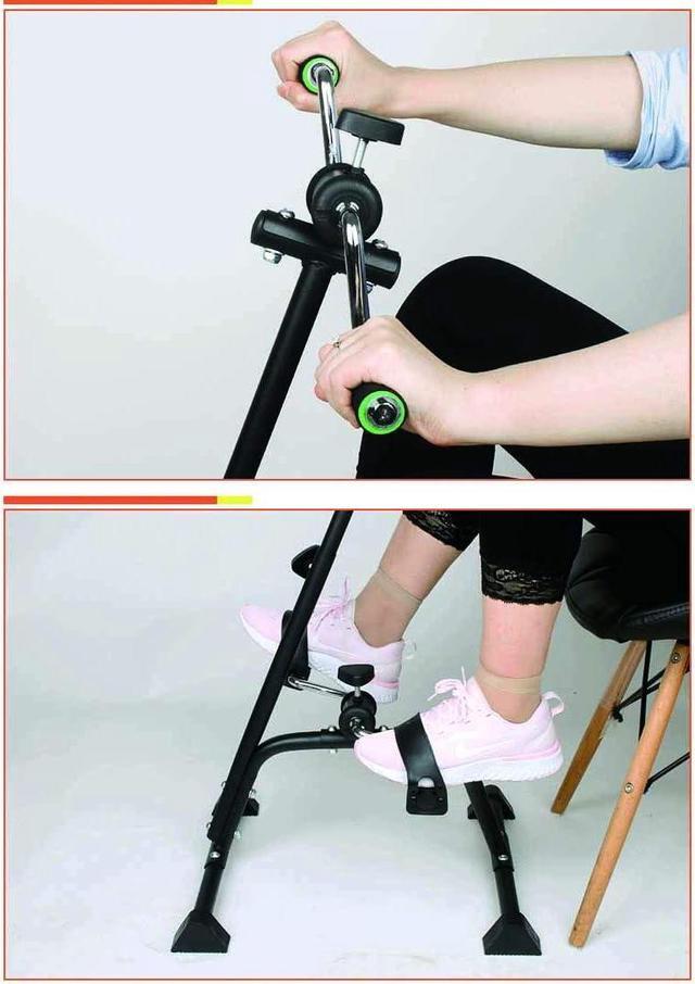 Alt view image 4 of 7 - Pedal Exerciser Bike Hand Arm Leg and Knee Peddler Adjustable Fitness Equipment for Seniors, Elderly Home Pedal Exercise Bike for Total Body, with Gift Box