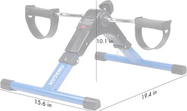 Alt view image 4 of 7 - HealthMate IN9734 Blue Mini Cycle Go Foldable Pedal Exerciser Fitness Cycling with LCD Monitor and Adjustable Resistance