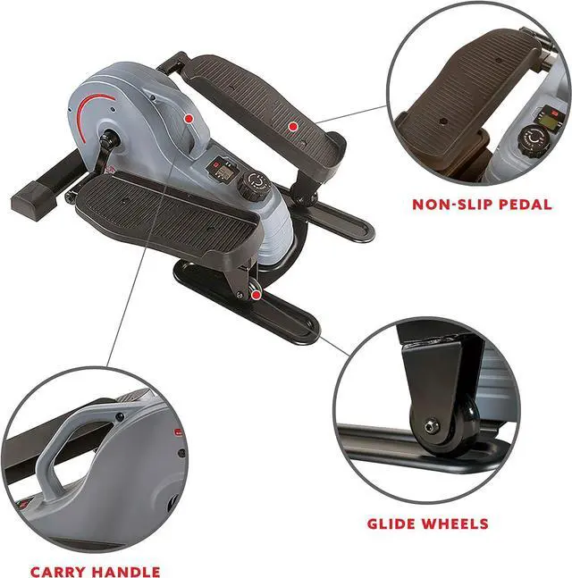 Alt view image 5 of 7 - Sunny Health & Fitness Magnetic Underdesk/Standing Portable Elliptical Machine with Optional Handlebars