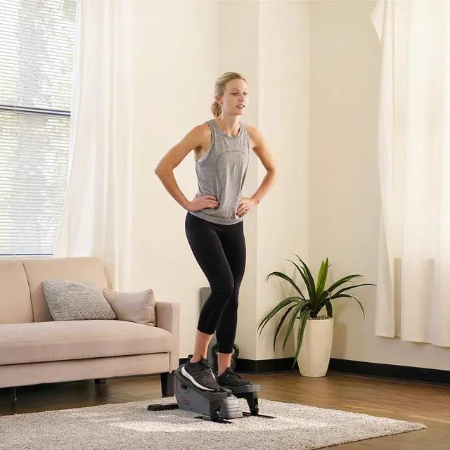 Alt view image 7 of 7 - Sunny Health & Fitness Magnetic Underdesk/Standing Portable Elliptical Machine with Optional Handlebars