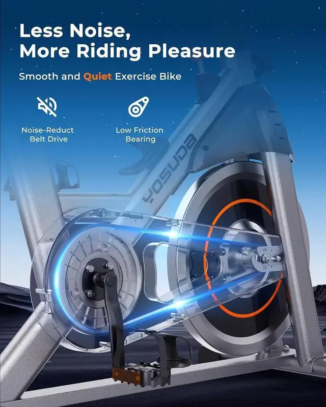 Alt view image 2 of 7 - YOSUDA Indoor Cycling Bike Brake Pad/Magnetic Stationary Bike - Cycle Bike with Ipad Mount & Comfortable Seat Cushion