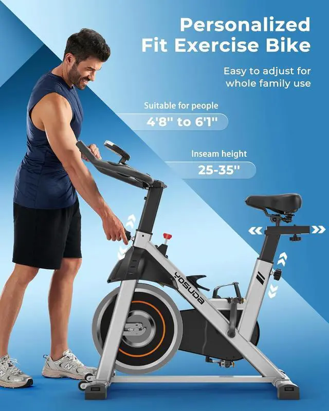Alt view image 6 of 7 - YOSUDA Indoor Cycling Bike Brake Pad/Magnetic Stationary Bike - Cycle Bike with Ipad Mount & Comfortable Seat Cushion
