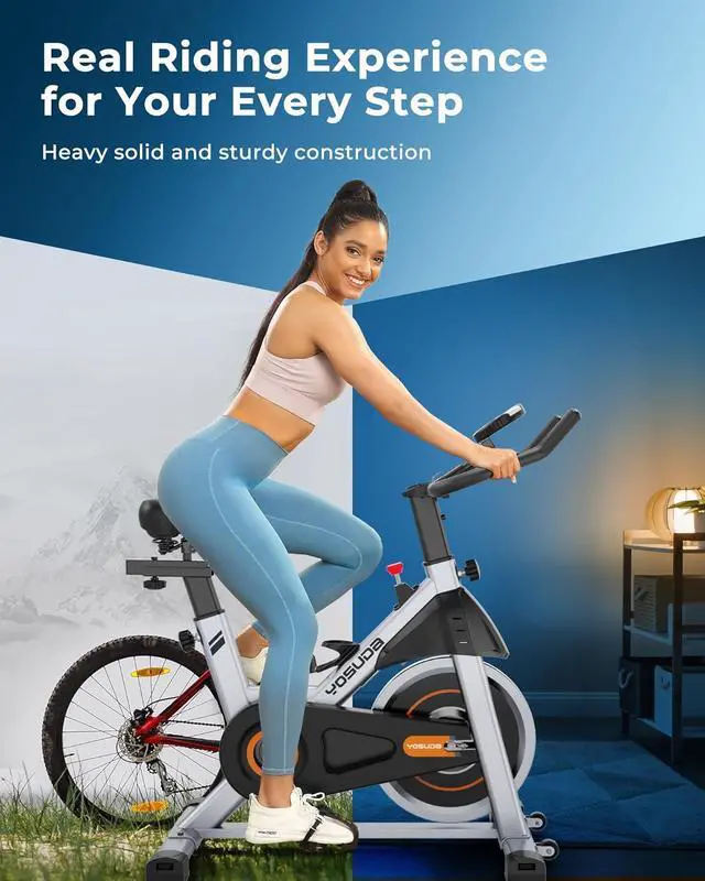 Alt view image 7 of 7 - YOSUDA Indoor Cycling Bike Brake Pad/Magnetic Stationary Bike - Cycle Bike with Ipad Mount & Comfortable Seat Cushion