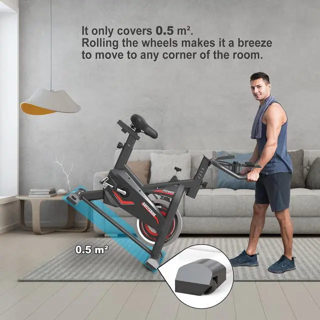 Alt view image 7 of 7 - GOFLYSHINE Exercise Bikes Stationary,Exercise Bike for Home Indoor Cycling Bike for Home Cardio Gym,Workout Bike with Ipad Mount & LCD Monitor,Silent Belt Drive