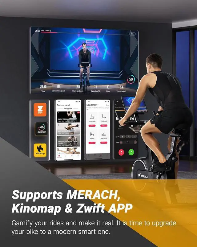 Alt view image 2 of 7 - MERACH Indoor Cycling Bike, Exercise Bike for Home with Magnetic/Auto Resistance, Bluetooth Stationary Bike with APP Data Tracking, and iPad Holder