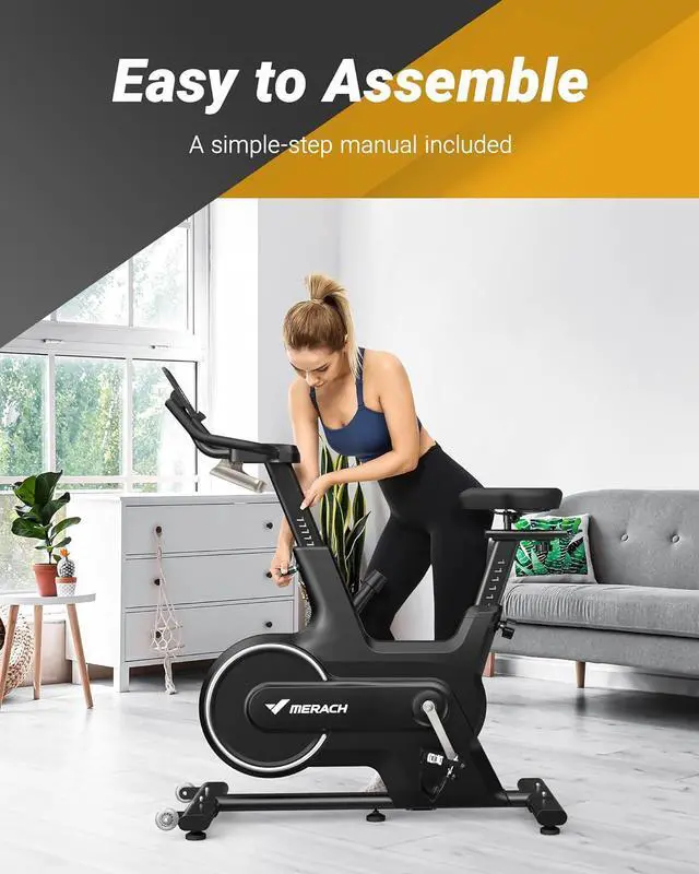 Alt view image 7 of 7 - MERACH Indoor Cycling Bike, Exercise Bike for Home with Magnetic/Auto Resistance, Bluetooth Stationary Bike with APP Data Tracking, and iPad Holder