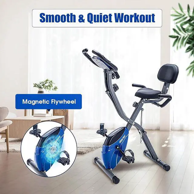Alt view image 6 of 7 - Merax 3 in 1 Adjustable Folding Exercise Bike Convertible Magnetic Upright Recumbent Bike with Arm Bands