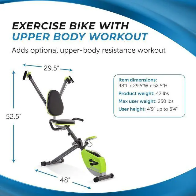 Alt view image 3 of 7 - Stamina Wonder Exercise Bike | Build Upper and Lower Body Strength on One Machine | Includes Two Online Workout Videos, Chartreuse and Gray