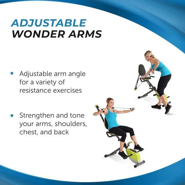 Alt view image 4 of 7 - Stamina Wonder Exercise Bike | Build Upper and Lower Body Strength on One Machine | Includes Two Online Workout Videos, Chartreuse and Gray
