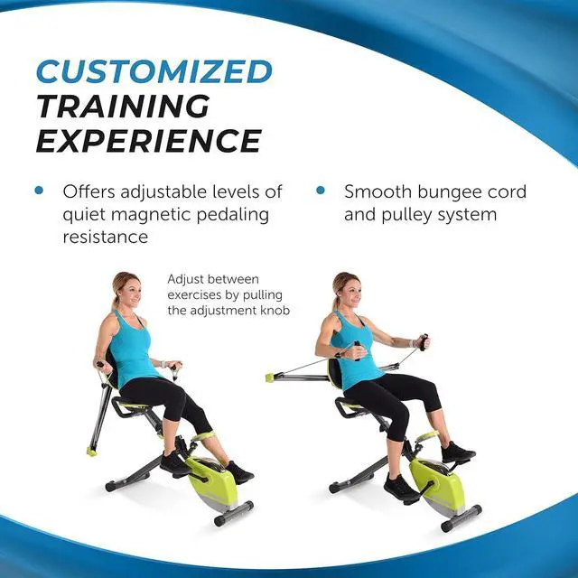 Alt view image 6 of 7 - Stamina Wonder Exercise Bike | Build Upper and Lower Body Strength on One Machine | Includes Two Online Workout Videos, Chartreuse and Gray