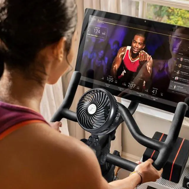 Alt view image 2 of 7 - Clip on Fan for Exercise Bike/Tread, Rechargeable Battery Operated Portable Fan for Treadmill Stationary Bike Exercise Machine
