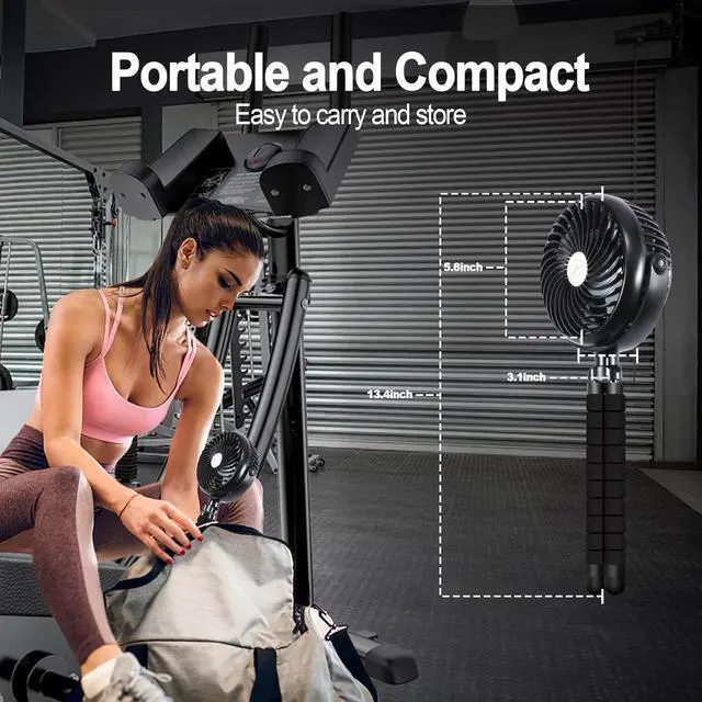 Alt view image 6 of 7 - Clip on Fan for Exercise Bike/Tread, Rechargeable Battery Operated Portable Fan for Treadmill Stationary Bike Exercise Machine