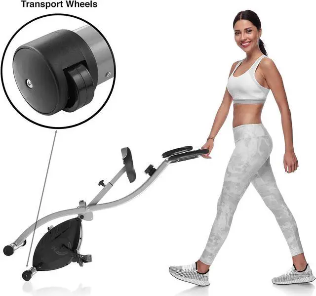 Alt view image 6 of 7 - Indoor Cycling Bike - Folding, Upright Stationary Exercise Cycle with Magnetic Resistance
