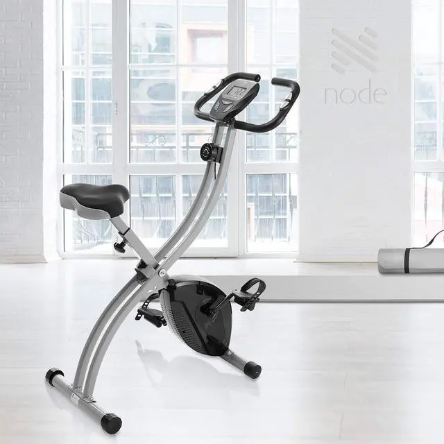 Alt view image 7 of 7 - Indoor Cycling Bike - Folding, Upright Stationary Exercise Cycle with Magnetic Resistance