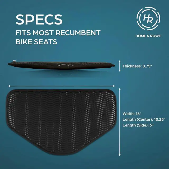 Alt view image 3 of 7 - Recumbent Bike Seat Cushion - Anti Slip Large Exercise Bike Seat Cushion Pad - Ideal Recumbent Bike Cushion fits All Recumbent Exercise Bike Including Extra Wide and Desk Bike- Gel Pad