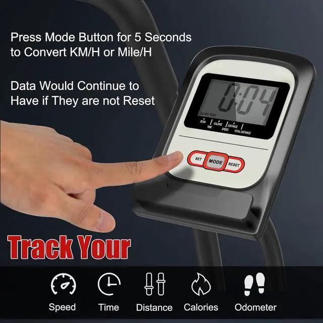 Alt view image 3 of 7 - Goplus Air Bike, Fan Exercise Bike with Unlimited Resistance, Clear LCD Display, Tablet Holder, Adjustable Seat and Built-in Wheels, Airdyne Bike for Home Cardio Training