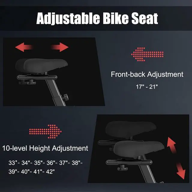 Alt view image 5 of 7 - Goplus Air Bike, Fan Exercise Bike with Unlimited Resistance, Clear LCD Display, Tablet Holder, Adjustable Seat and Built-in Wheels, Airdyne Bike for Home Cardio Training
