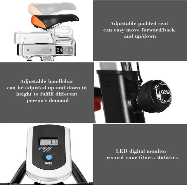 Alt view image 6 of 7 - Goplus Indoor Cycling Bike, Stationary Bicycle with Flywheel and LCD Display, Cardio Fitness Cycle Trainer Professional Exercise Bike for Home and Gym Use