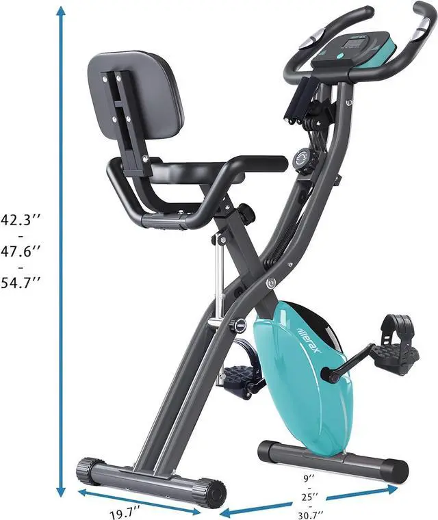 Alt view image 6 of 6 - Merax Workout Bike For Home - 2 In 1 Recumbent Exercise Bike and Upright Indoor Cycling Bike Positions, 16 Level Magnetic Resistance Exercise Bike, Foldable Stationary Bike Machine, Fitness Bike