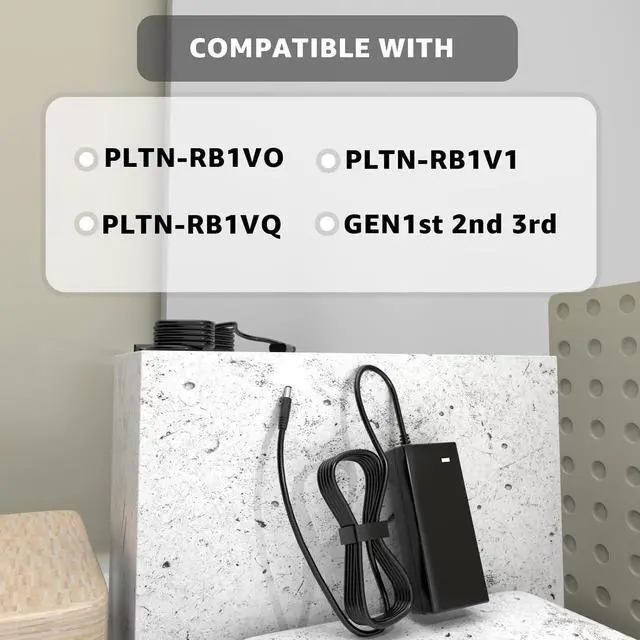 Alt view image 3 of 7 - Replacment for Peloton Bike Power Cord, Compatible with Peloton Fitness Bike Console Charger Cord, for Models: PLTN-RB1VO, PLTN-RB1VQ, PLTN-RB1V1, ATS050TP121