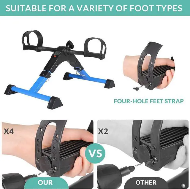 Alt view image 6 of 7 - MEETWARM Pedal Exerciser Under Desk Exercise Peddler Arm Leg Folding Mini Stationary Peddler Bike with LCD Display Portable Bicycle Exerciser Machine