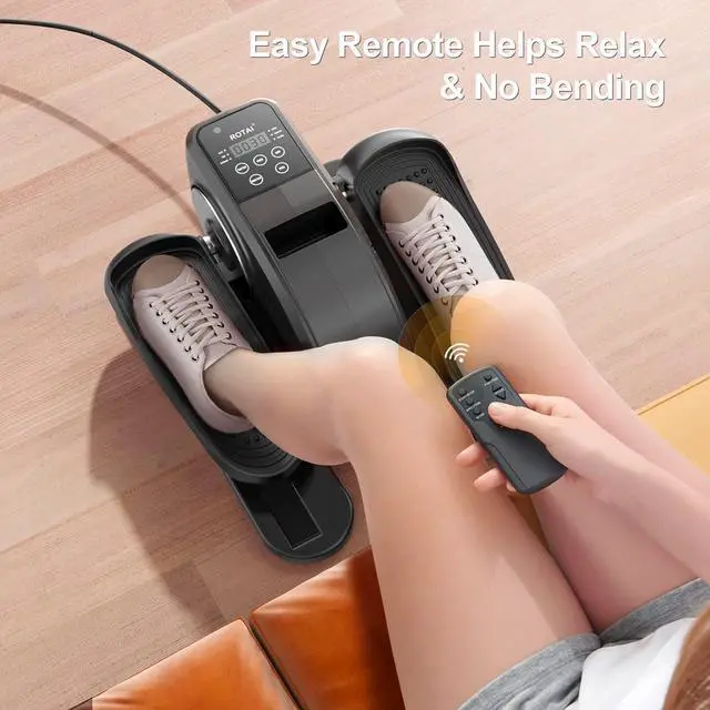 Alt view image 4 of 6 - Under Desk Elliptical Machine for Seniors Rehab Electric Seated Leg Foot Pedal Exerciser Bike, Portable Trainer for Home & Office with Remote and LCD Monitor