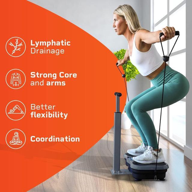 Lifepro Vibration Plate Exercise Machine with Waist-Level Handlebar &  Magnetic Acupoints - Powerful Arm Fitness & Recovery Vibration Platform &  Whole Body Vibration Machine for Beginners 