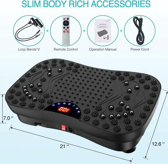 Alt view image 6 of 7 - AXV Vibration Plate Exercise Machine Whole Body Workout Portable Mini Vibrate Fitness Platform Lymphatic Drainage Machine for Weight Loss Shaping Toning Wellness Home Gyms Workout (Mini)