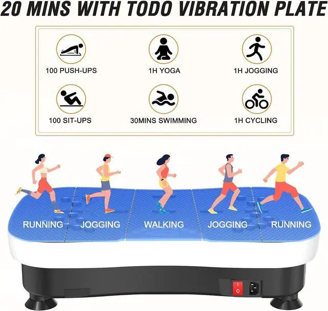 Alt view image 4 of 7 - TODO Vibration Plate Exercise Machine Whole Body Vibration Machine with Remote Control for Pain Relief, Lymphatic Drainage, Weight Loss(3 Resistance Loops/Resistance Bands)