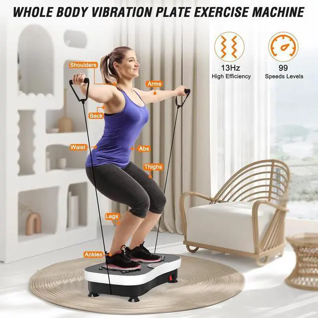 Alt view image 5 of 7 - TODO Vibration Plate Exercise Machine Whole Body Vibration Machine with Remote Control for Pain Relief, Lymphatic Drainage, Weight Loss(3 Resistance Loops/Resistance Bands)